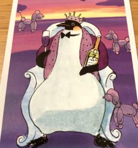 ペンギンパーティに登場する紫色のコウテイペンギン